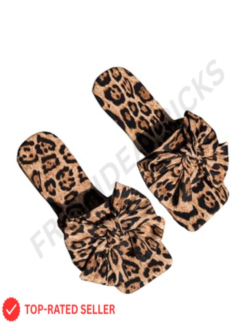 Women's Bow Cute Slide Sandals Trendy Graphic Print Open Square Toe Summer Flat